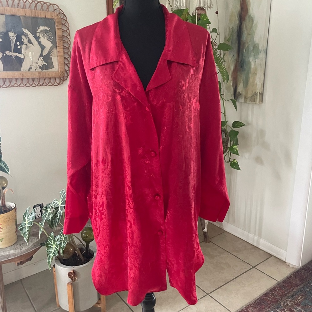 Victoria's Secret Red Satin Pajama Top